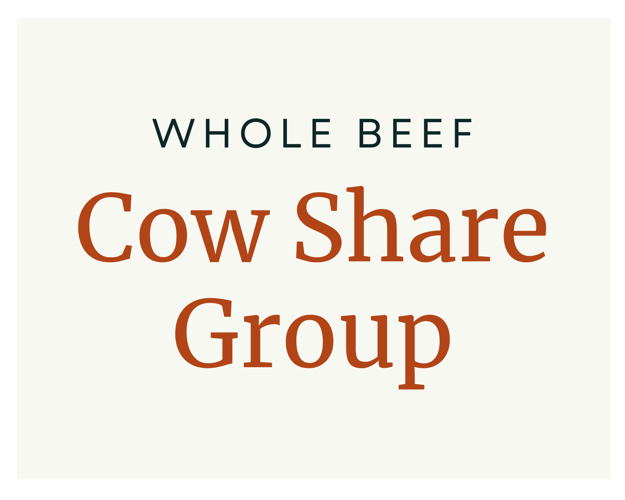 Template's Whole Beef Cow Share Group - Your Initial Deposit
